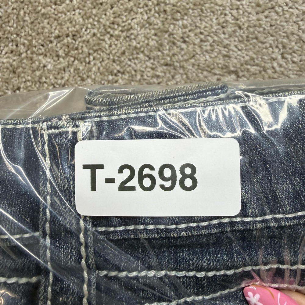 1955 Vintage Hot Pants Shorts Womens 11 Blue Denim Distressed Low Rise Casual - Picture 8 of 8